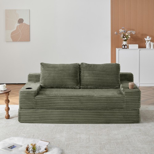 Corduroy sleeper sofa bed - sleeper,
